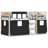 Bunk Bed without Mattress White&Black 90x190 cm Solid Wood Pine 3283904