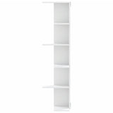 Wall Corner Shelf White 36.5x36.5x140 cm Engineered Wood 852627