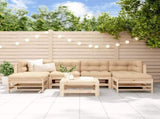 7 Piece Garden Lounge Set Solid Wood Pine 3186396
