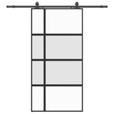 Sliding Door with Hardware Set Black 102.5x205 cm Tempered Glass 3375900