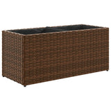 Garden Planters with 2 Pots 2 pcs Brown 72x30x32 cm Poly Rattan 3210529