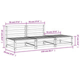 Garden Sofa Armless with Footstool Solid Wood Douglas 837968