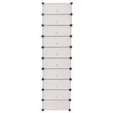 Interlocking Shoe Organiser with 10 Compartments White 244919
