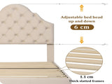 Upholstered bed 90*190 with slatted frame and Upholstered bed with height-adjustable WF309562AAB
