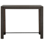 Garden Bar Table Brown 140.5x60.5x110.5 cm Poly Rattan 45876