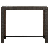 Garden Bar Table Brown 140.5x60.5x110.5 cm Poly Rattan 45876