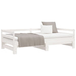 ZNTS Daybed with Trundle without Mattress White 90x200 cm Solid Wood 840142