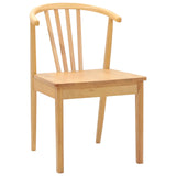 Dining Chair 2 pcs Natural Solid Rubberwood 42020396