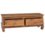 TV Stand with Drawer Natural 110 x 35 x 40 cm Solid Teak Wood 42017957