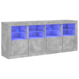Sideboard with LED Lights Concrete Grey 163x37x67 cm 3209075