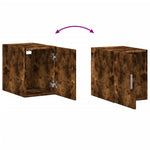 Slim Storage Cabinet Smoked Oak 30x42.5x225 cm Engineered Wood 3281270