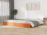 Bed Frame Wax Brown 160 x 200 cm Solid Pine Wood 864022
