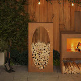 Firewood Rack 50x23x100 cm Weathering Steel 864186
