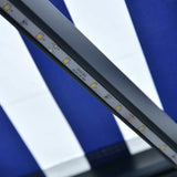 Manual Retractable Awning with LED 300x250 cm Blue and White 3055220