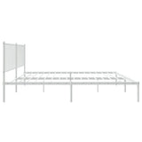 Metal Bed Frame without Mattress with Headboard White 160x200cm 350934