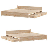 Bed Frame without Mattress 180x200 cm Super King Solid Wood Pine 3301694