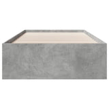 Bed Frame Concrete Grey Engineered Wood, Plywood Single Bed Frame 3295670