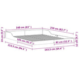 Bed Frame Wax Brown 160 x 210 cm Solid Pine Wood 873357