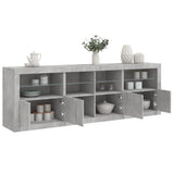 Sideboard with LED Lights Concrete Grey 202x37x67 cm 3209012