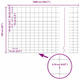 Field Fence Grey 1.6 x 10 m Steel 42005795