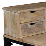 244947 Writing Desk Solid Mango Wood and Steel 110x50x96 cm