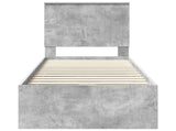 Bed Frame with Drawer Concrete Grey 75 x 190 cm Engineer Wood 3411169