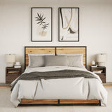 Wall-mounted Bedside Cabinets with LED Lights 2 pcs Brown Oak 3307988