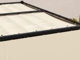 3 x 3 Retractable Pergola, Garden Gazebo Shelter with Curtains, for Grill, Patio, Deck, Beige T3398P325322