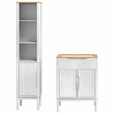Bathroom Furniture Set FLORO 2 pcs White Solid Pine Wood 3385882