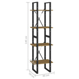 806425 4-Tier Book Cabinet 40x30x140 cm Solid Wood Pine