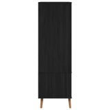 Wardrobe MOLDE Black 90 x 55 x 175 cm Solid Pine Wood 42020940
