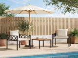 Outdoor Furniture Set 3 pcs Brown and Cream White Poly Rattan 42025349