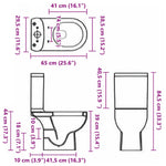 WC Ceramic Toilet Bathroom Round Toilet Bottom Water Flow Black 141136