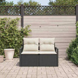 Garden Sofa Black 120 x 62 x 69cm Poly Rattan 42006752