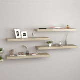 Floating Wall Shelves 4 pcs Oak 80x23.5x3.8 cm MDF 323879