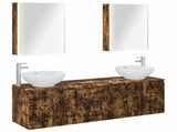 Bathroom Cabinet Set 5 pcs Smoked Oak Engineered Wood 3406491
