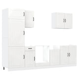 7 Piece Kitchen Cabinet Set Lucca High Gloss White Engineered Wood 3314773