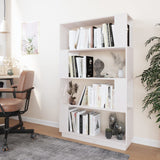 Book Cabinet/Room Divider White 80x25x132 cm Solid Wood Pine 814060