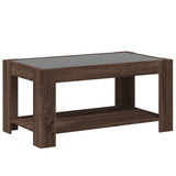 Coffee Table with LED Brown Oak 93x53x45 cm Engineered Wood 847559