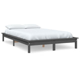 Bed Frame without Mattress Grey 200x200 cm Solid Wood 820563