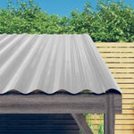 ZNTS Roof Panels 12 pcs Powder-coated Steel Silver 60x36 cm 319127