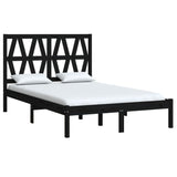 3103982 Bed Frame without Mattress Black Solid Wood 140x190 cm