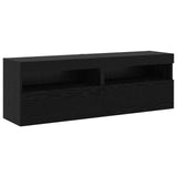 TV Cabinet Set Wall-mounted 6 pcs Black oak Engineered wood 3334382