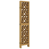 Room Divider 6 Panels Brown Solid Wood Paulownia 358874