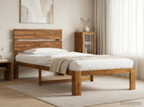 Single Bed Frame with Headboard ROSTOCK Natural 100 x 200 cm 903501