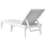 Sun Lounger White 100% Polypropylene Standard Height-Adjustable 364220