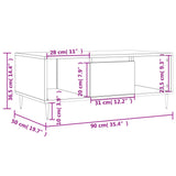 Coffee Table Concrete Grey 90x50x36.5 cm Engineered Wood 830584