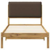Bed Frame with Upholstered Headboard Whitewash and Taupe 903937