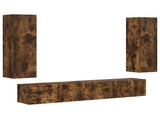 TV Cabinet Set Wall-mounted 3 pcs Smoked Oak Engineered Wood 3408984