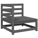 2 Piece Garden Lounge Set Grey Solid Pinewood 805692